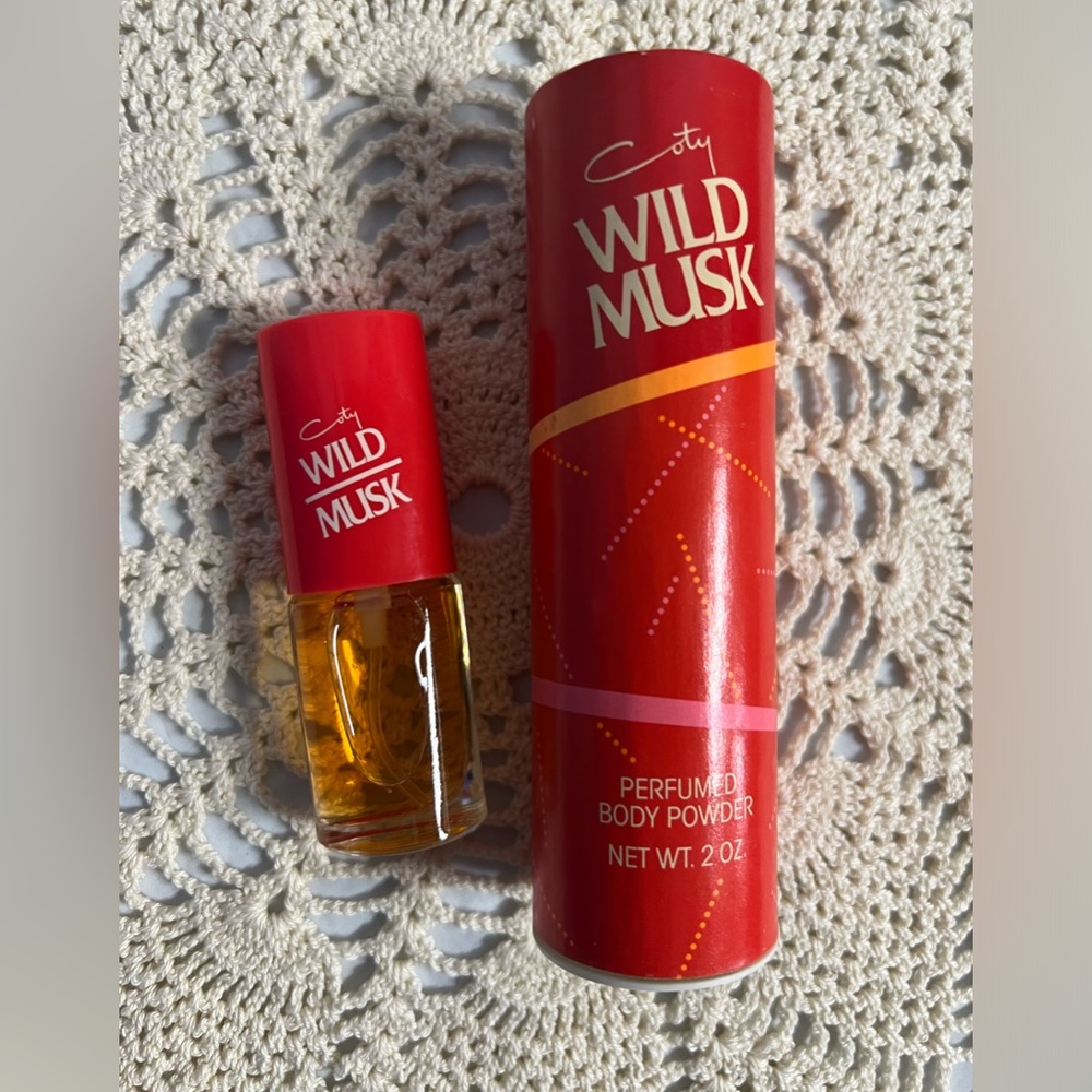 Vintage Coty Wild Musk Spray Cologne & Talc.
